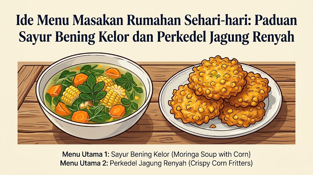 Ide Menu Masakan Rumahan Sehari-hari: Paduan Sayur Bening Kelor dan Perkedel Jagung Renyah